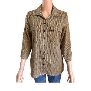 Sara Michelle Button-Down Shirt, Notched Collar, Cuffed Sleeves